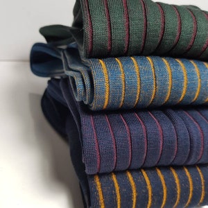Four pairs shadow striped cotton socks.