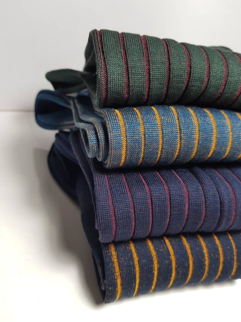 Four pairs shadow striped cotton socks.