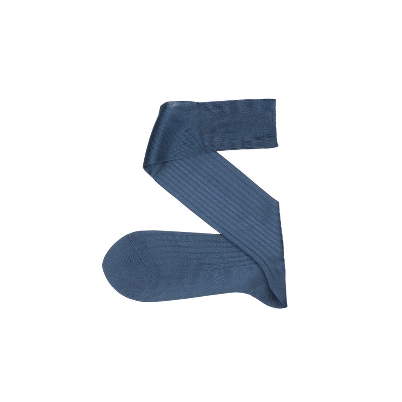 Light Navy Blue Cotton Socks Over the Calf & Mid Calf 100 Etsy