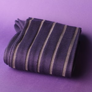 Cotton Dress Socks | Purple Cotton Socks |  Over The Calf | Shadow Stripe Socks | Gift for dad | Gift For Husband | Anniversary Gift |