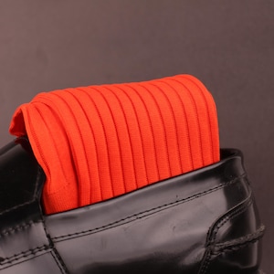 Mens Socks | Ribbed Socks | Gift for him | Dress Socks | Over The  Calf Socks | Mid Calf Socks | Orange Socks |