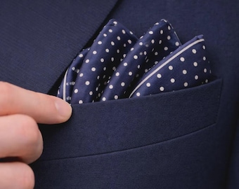 Pañuelo de bolsillo de seda con estampado paisley para hombre – Bordes enrollados a mano, accesorio de lujo para traje, 100 % sarga de seda.
