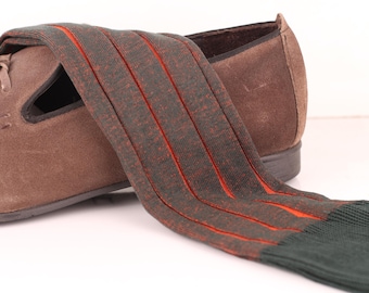 New! Forest Green Shadow Cotton Over The Calf Men&#39;s Socks