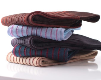 Herrensocken - Schatten gestreifte Socken - Geschenk für Papa - Geschenk für Ehemann - Mittlere Wadensocken - Über den Waden Socken - 5er Pack