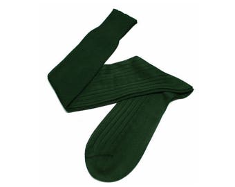 Green Cotton Socks  | Luxury Cotton Socks | Mid Calf | Over The Calf | Gift for Him | Gift for dad