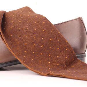 Mens Socks | Brown Cotton Socks | Over The Calf Socks | Pindot Pattern | Gift For Dad | Luxury Cotton Socks |