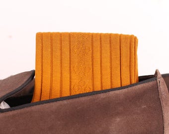 Herrensocken | Goldene Baumwollsocken | Daimond Baumwollsocken | Mittleres Kalbsleder | Over The Calf |Geschenk für Ihn | Geschenk für Papa |