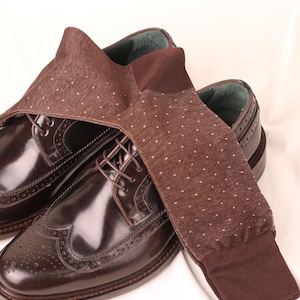 Mens Socks - Pin Dots Socks - Gift For Dad - Gift for Husband - Mid Calf Socks - Over The Calf Socks - Brown Cotton Socks