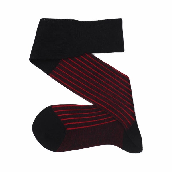 Dress Socks | Black Cotton Socks | Over The Calf |  Shadow Stripe | Gift For Dad | Gift for Husband | Man Dress Socks |