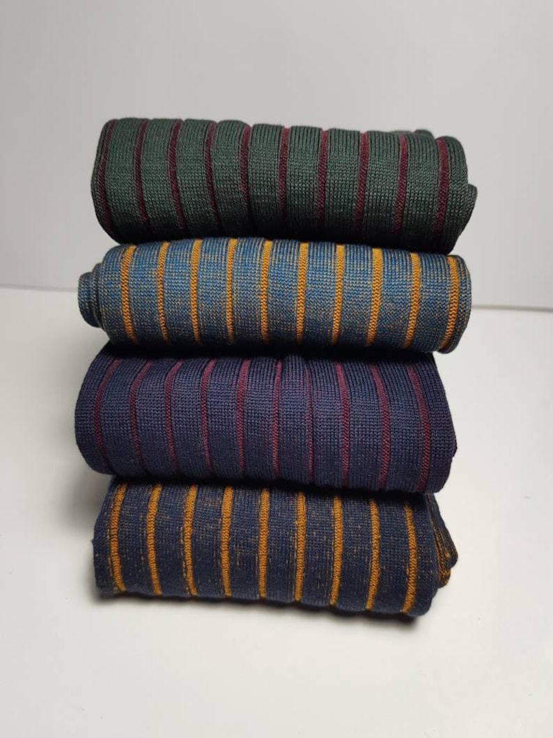 Four pairs shadow striped cotton socks.