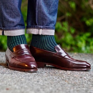 Square Dots Navy Blue Pistacio Green Cotton Socks - Etsy