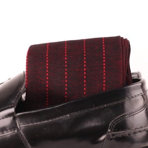 Mens Socks - Striped Socks - Gift For Dad - Gift for Husband - Mid Calf Socks - Black Cotton Socks - Over The Calf Socks