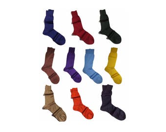 Cotton Dress Socks  | Men Dress Socks | Mid Calf | Gift For Husband | Gift for Dad | Plain Cotton Socks |