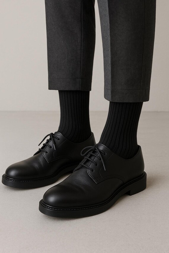 ribbed dress socks men Black Ribbed Solid Dress Sock by Southern Scholar