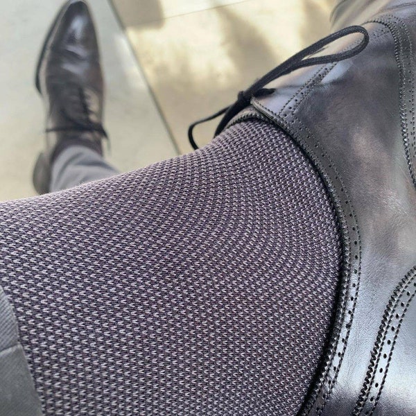 Charcaol Gray Birdseye Over The Calf Socks