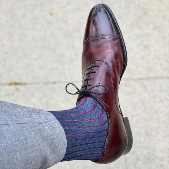 burgundy dress socks mens Socks Fleur de Lis Burgundy Dress Cotton Mens The Tie Bar