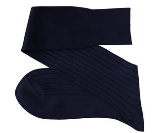 Dress Socks | Navy Blue | Over The Calf | Mid Calf | Ribbed Pattern | Gift for dad | gift for Husband |