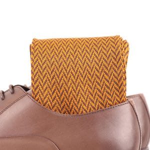 Mens Socks | Brown Cotton Socks | Herringbone Socks | Over The Calf Socks | Gift for Dad | Mid Calf Socks | Gift For Husband |