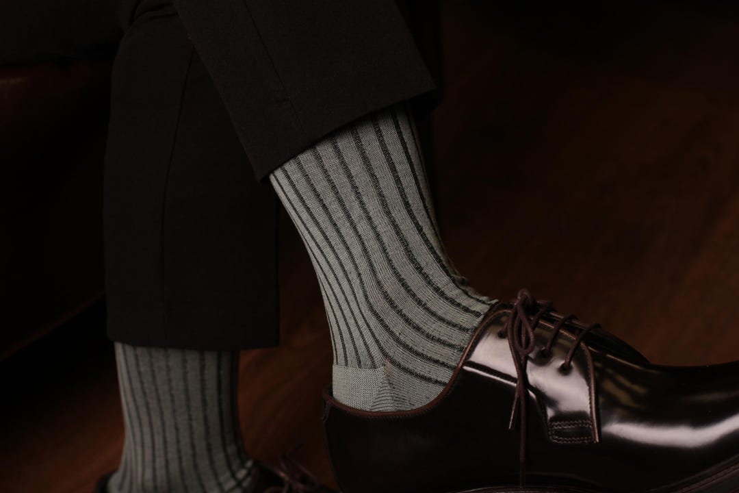 black socks brown dress shoes Mint Cotton Shadow Striped Over the Calf - Gift for Men au-14-instock QXMYOO Short Ball Gown COLOR:Black (As in The Pictures) Step into a masterclass