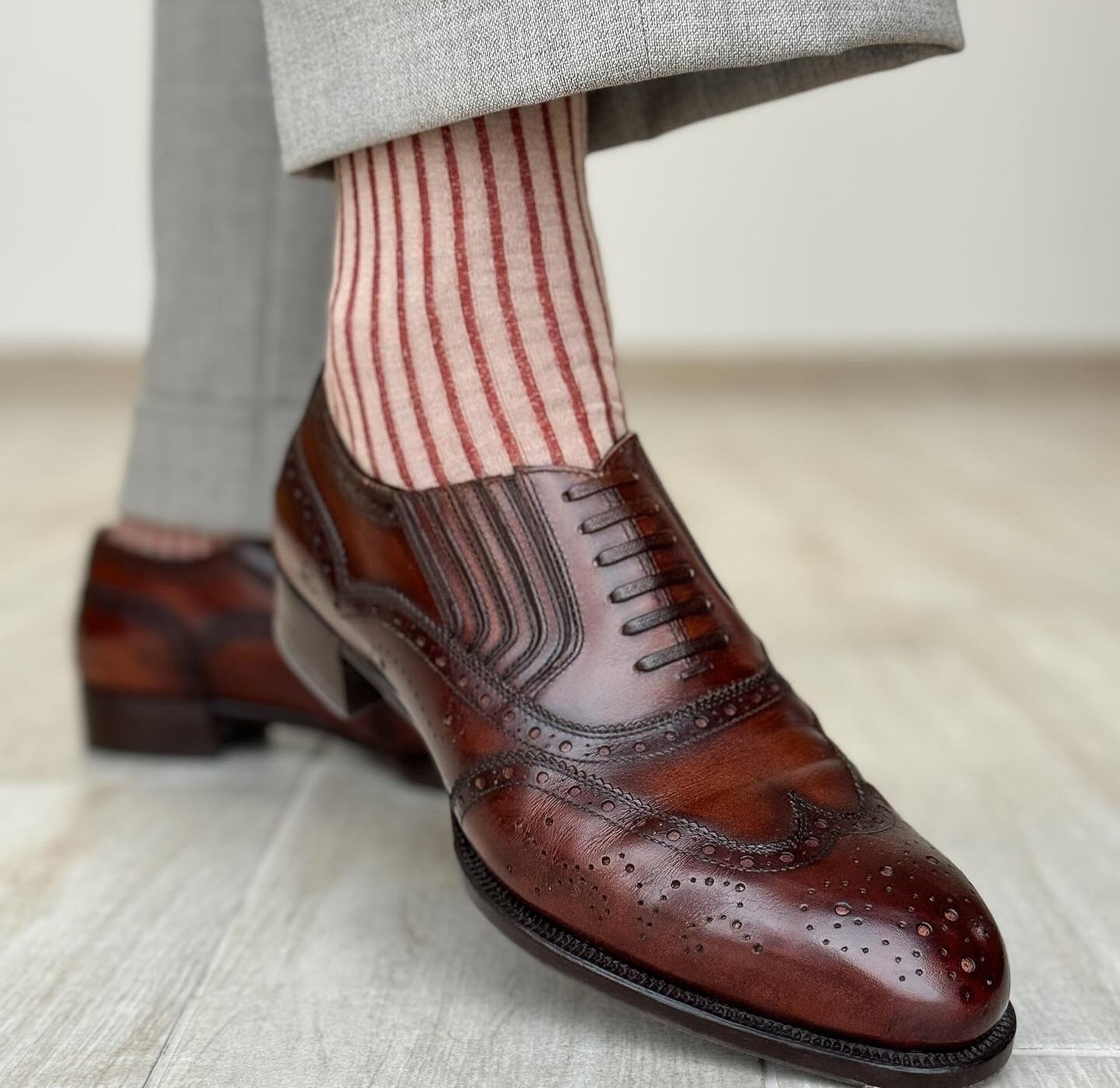 egyptian cotton dress socks Pantherella Mens Light Khaki Danvers Branded Cotton-Blend Socks L