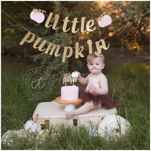Little Pumpkin Banner, Little Pumpkin Glitter Banner, Little Pumpkin Decorations, Little Pumpkin Baby Shower, Little Pumpkin Birthday Decor