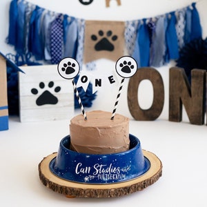 Puppy Pawty Cake Topper, Paw Print Party Decorations, Puppy First Birthday, First Birthday Paw-ty, Dog Birthday, Pet Birthday, Pet 1st Birth image 1