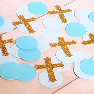 250 Baptism Decorations, Boy Baptism Decor, Cross Confetti, Baptism Confetti, Confirmation Decor, Religious Party Decor, Christening Decor