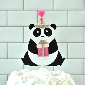 Panda Cake Topper, Party Animals Birthday, Panda Birthday, Party Animals First Birthday, Zoo Birthday, Zoo Cake Topper, Panda Party Decor image 2