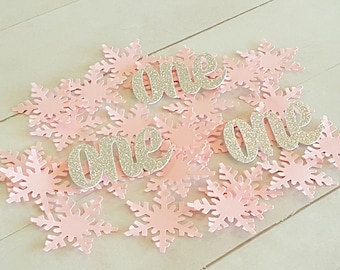 Pink and Silver Winter Onederland, Pink and Silver Winter Onederland Decorations, Winter Onederland Confetti, Winter Onederland Invitations