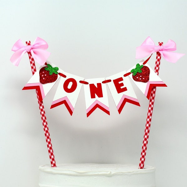 Strawberry Cake Topper. Strawberry Birthday Decorations. Strawberry 1st Birthday. Strawberry Party Decor. Berry Sweet Cake Topper.