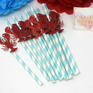 Lobster Straws, Lobster Boil Decorations, Seafood Boil Decorations, He&#39;s Her Lobster, Summer BBQ Decorations, Lobster Party Decorations