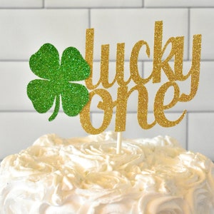 Lucky One Cake Topper, Lucky One Birthday, Lucky One Glitter Cake Topper, St. Patrick's Day Birthday, St. Patrick's Day 1st Birthday, image 3