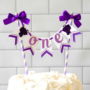 Grapes Party Decoration, Grape Cake Topper, Fruit Cake Topper, Fruit Party Decorations, Tutti Frutti Party, Fruit 1st Birthday, Fruit Theme