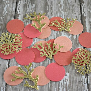 Coral Confetti, Coral Bridal Shower, Coral Wedding, Coral Party Decorations, Coral Party Decor, Coral Mermaid Decorations, Under the Sea