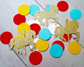 Circus Confetti, Carousel Horse Confetti, Circus Party Decor, Circus Baby Shower, Circus Birthday, Circus Decorations, Circus Table Decor