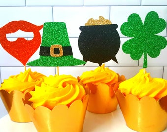 St. Patrick's Day Cupcake Toppers, St. Patrick's Day Party Decorations, Leprechaun Cupcake Toppers, Lucky One, Lucky One Cupcake Toppers