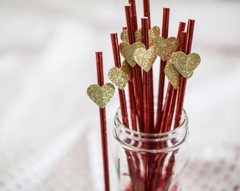 Valentine's Day Party Decorations. Little Sweetheart Birthday Decorations. Valentine's Day Birthday. Heart Straws. Valentine's Day Straws.