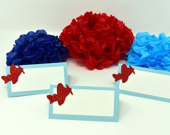 Airplane Food Tents, Vintage Plane Party Place Cards (12)