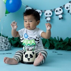 Panda Bear Cake Topper, Panda Bear First Birthday, Panda Birthday Decor, Panda Cake Bunting, Panda Party, Decor Panda Smash Cake Topper