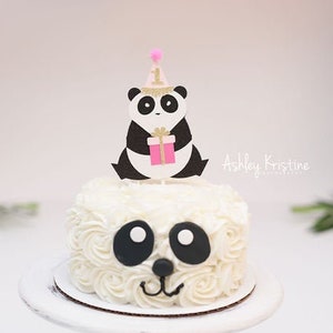 Panda Cake Topper, Party Animals Birthday, Panda Birthday, Party Animals First Birthday, Zoo Birthday, Zoo Cake Topper, Panda Party Decor image 1