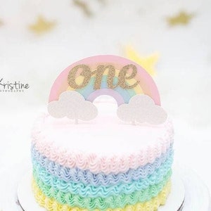 Pastel Rainbow First Birthday Decorations. Pastel Rainbow Cake Topper. Rainbow 1st Birthday. Pastel Rainbow Party Decorations. 1st Birthday.