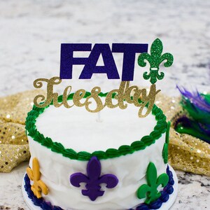 Fat Tuesday Cake Topper. Fat Tuesday Decorations. Fat Tuesday Party Decorations. Mardi Gras Party Decorations. Mardi Gras Cake Topper.