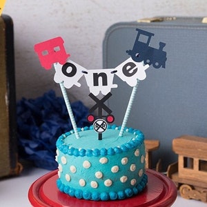 Train 1st Birthday. Train Cake Topper. Choo Choo Party Decor. Train Party Decorations. Train Smash Cake Topper. Train Bunting. Train Banner. image 1