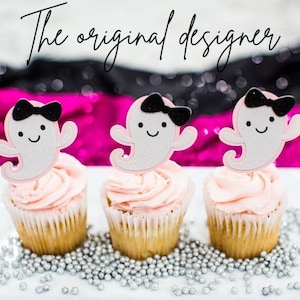 Pink Halloween Decorations. Happy Booday Decorations. Ghost Cupcake Toppers. Ghost Party Decorations. Pink Halloween Birthday. Ghost Theme.
