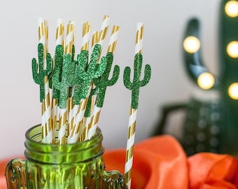 Cactus Straws, The Original Gold Cactus Straws, Fiesta Straws, Cactus Party Straws, Cinco De Mayo Straws, Fiesta Graduation, Final Fiesta,