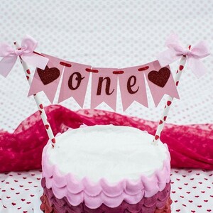 Valentine&#39;s Day 1st Birthday Decorations. Valentine&#39;s Day Smash Cake Topper. Little Sweetheart Cake Topper. Valentine&#39;s Day Bunting Topper.