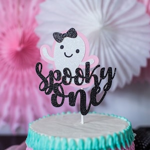 The Spooky One Birthday Decor. The Spooky One Cake Topper. Ghost Birthday Decor. Pink Ghost Party Decor. Halloween 1st Birthday. Little Boo.