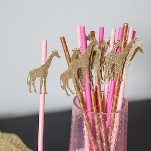 Giraffe Party Decorations. Giraffe Party Straws. Girl Safari Party. Girl Jungle Party. Girl Safari Baby Shower. Girl Jungle Baby Shower.