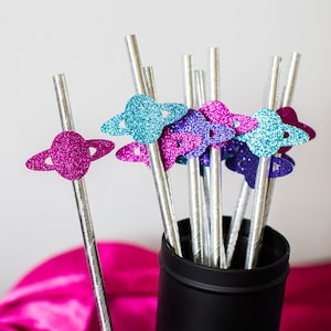 Space Party Decorations. Space Straws. Galaxy Party Decor. Space Birthday Decorations. Space Theme.  Astronaut Party. Girl Space Birthday.