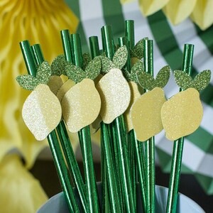 Lemon Party Decorations. Lemon Bridal Shower Decorations. Lemon Baby Shower Decorations. Lemon Birthday Decorations. Lemon Party Straws.